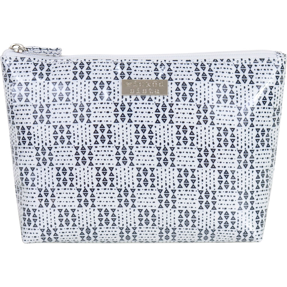 545523-wicked-sista-geo-medium-soft-a-line-cosmetic-bag-27x17cm-black-white
