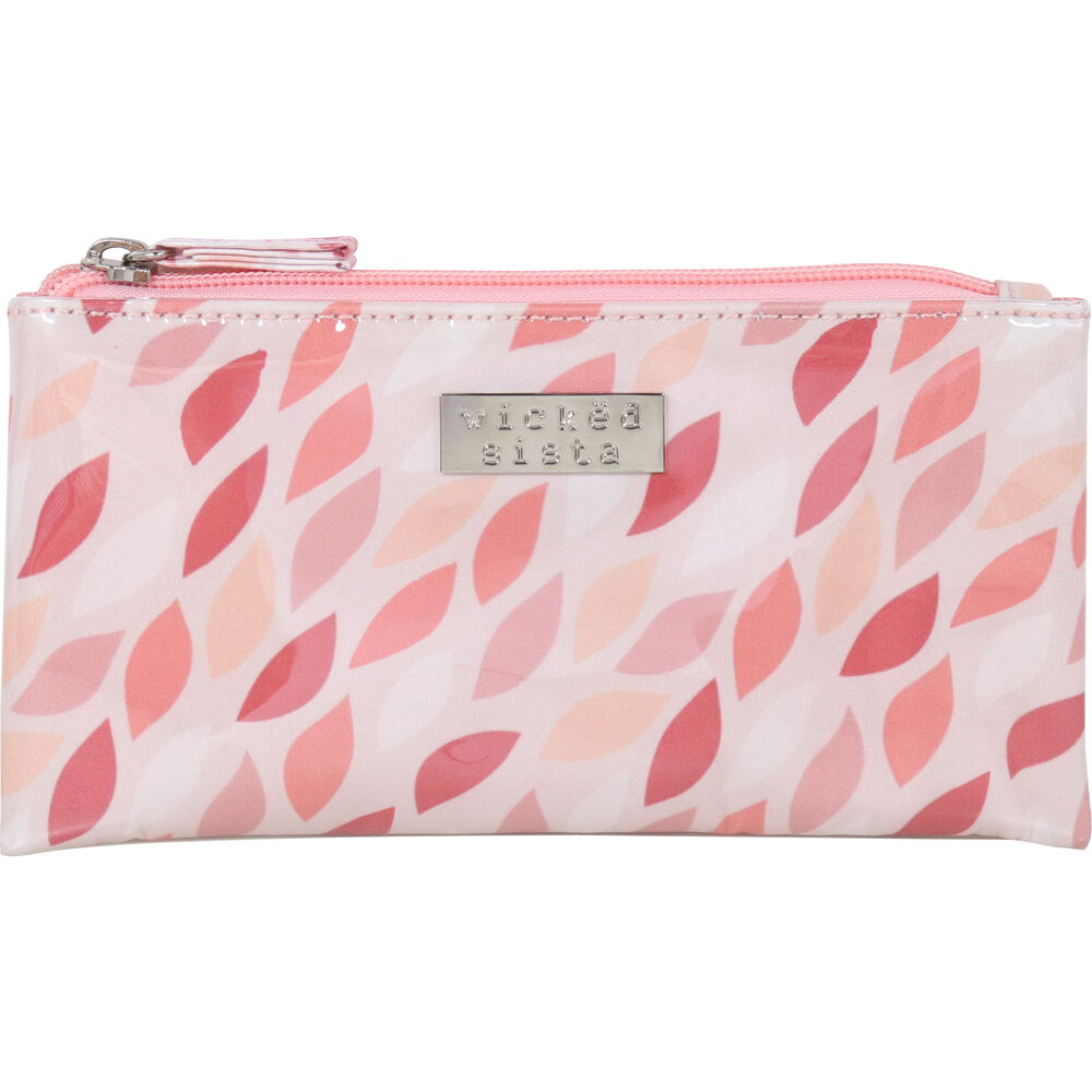 Wicked Sista Coral Leaves Small Flat Purse Makeup Pouch Waterproof 20x10cm (2 Pack) — image 2