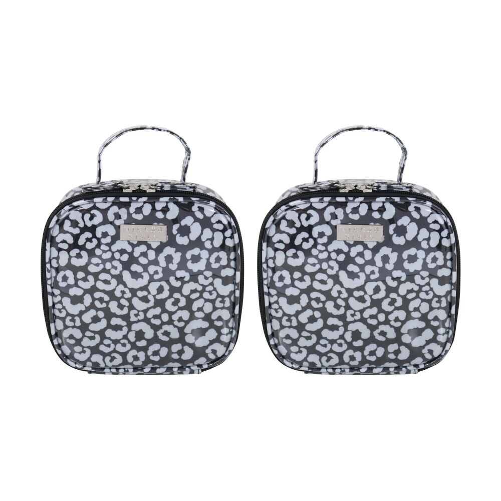 Wicked Sista Watercolour Leopard Square Carry Bag Small - Black/Grey (2 Pack)
