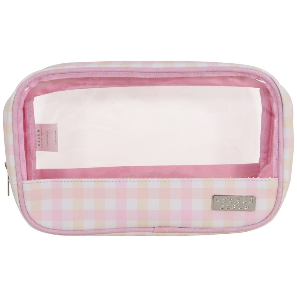 Wicked Sista Clear Cos Bag Cosmetic Makeup Organiser - Pastel Gingham (2 Pack) — image 2