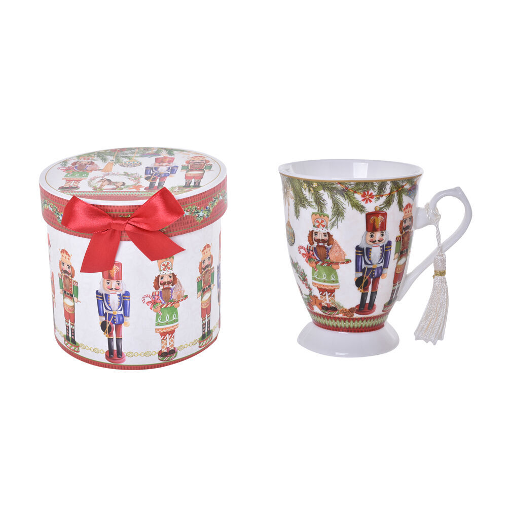 Gibson Gifts Nutcracker Christmas Footed Bone China Drinking Mug 110x125x125 (4 Pack) — image 4