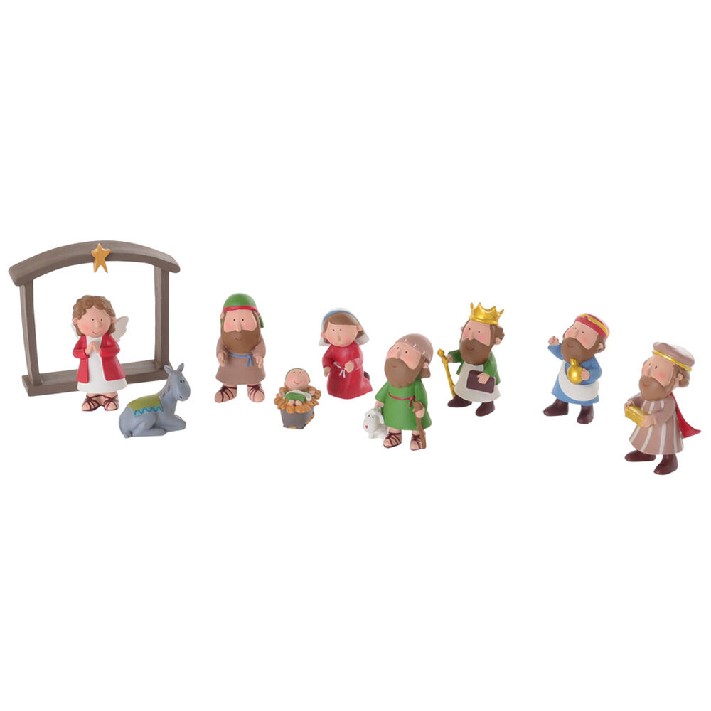 Gibson Gifts Fun Nativity Christmas Decoration Set 30x30x80mm (10 Pieces)