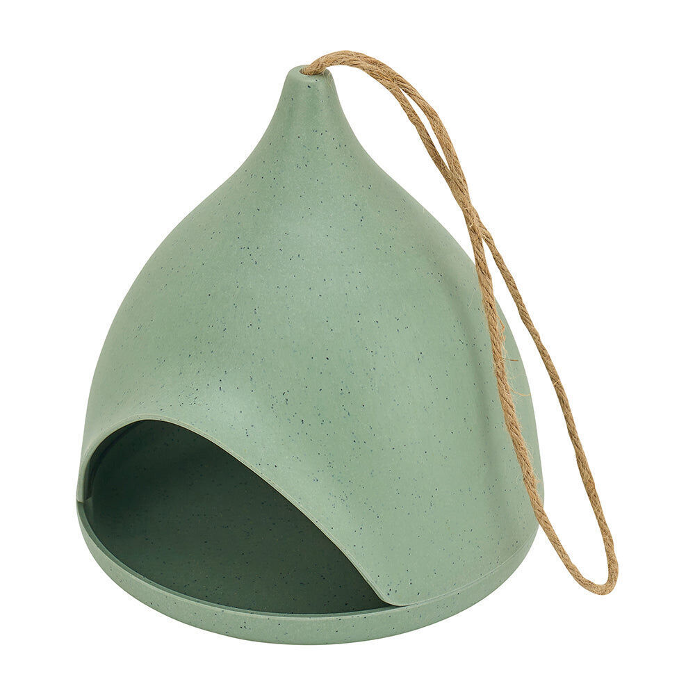Annabel Trends Bamboo Igloo Bird House Feeder Food Container 21cm Green (2 Pack) — image 3