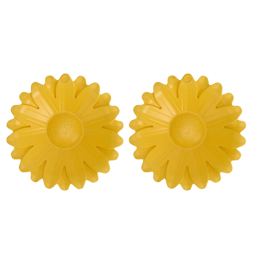 Annabel Trends Bamboo Bird Bath Sunflower w/ Iron Stand 60cm Yellow (2 Pack)