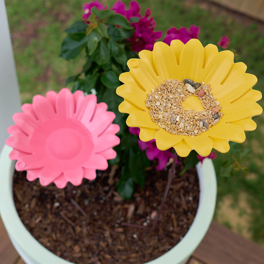 Annabel Trends Bamboo Bird Bath Sunflower w/ Iron Stand 60cm Yellow (2 Pack) — image 10