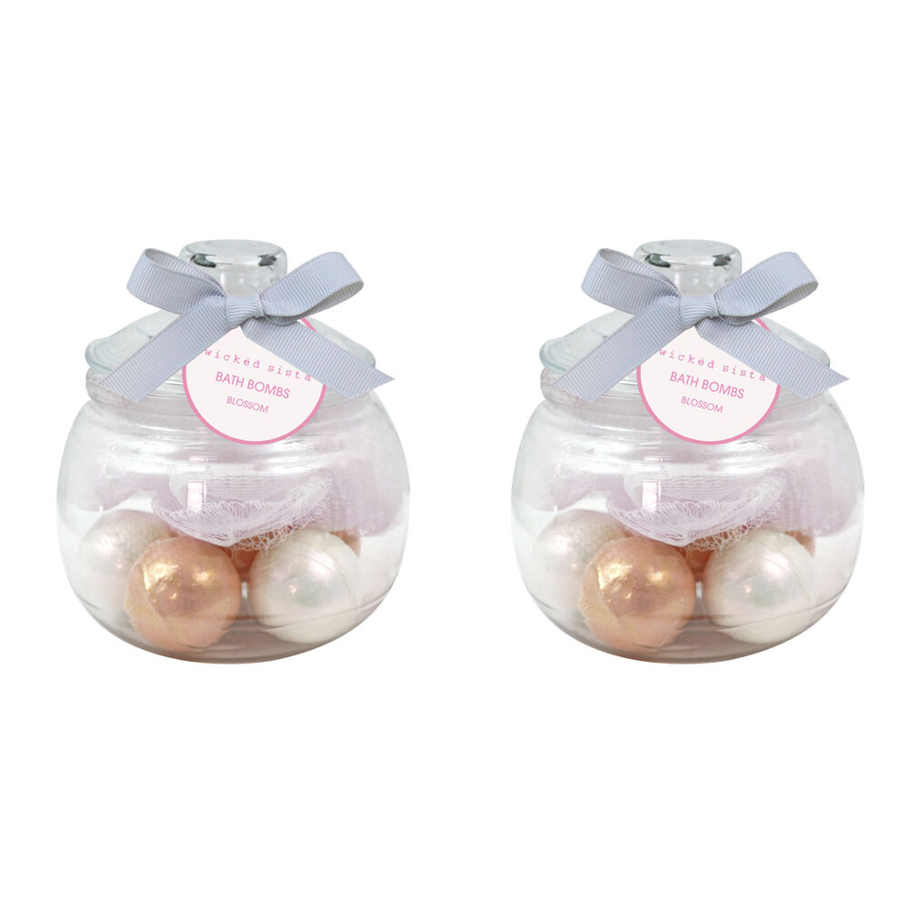 Wicked Sista Metallic Collection Bath Bombs & Netting Sponge Self Care 180g (2 Pack)