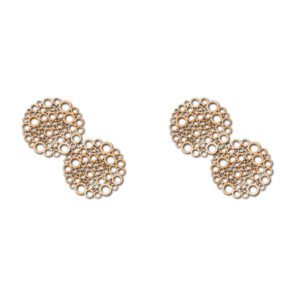 Nord Deco Wooden Coaster 10x10cm - Circles (4 Pieces)