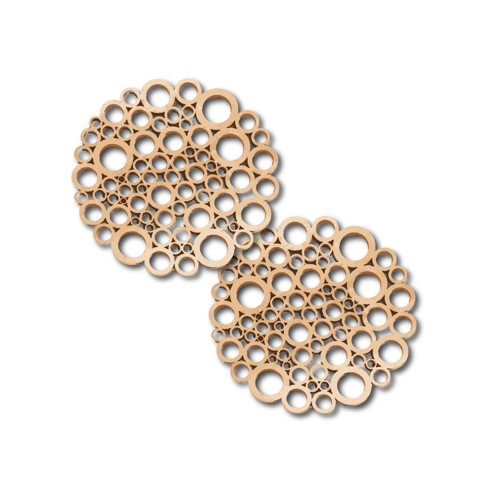 Nord Deco Wooden Coaster 10x10cm - Circles (4 Pieces) — image 2