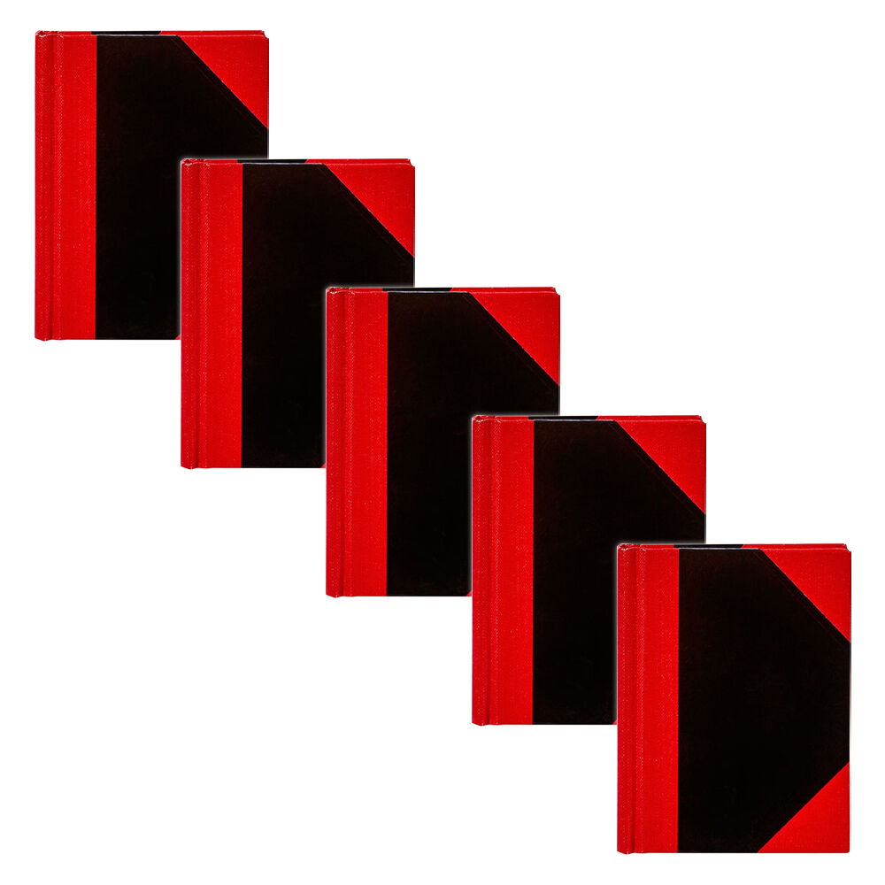 Spirax A4 Writing Notebook Office/School Stationery 200-Pages Black/Red (5 Pack)