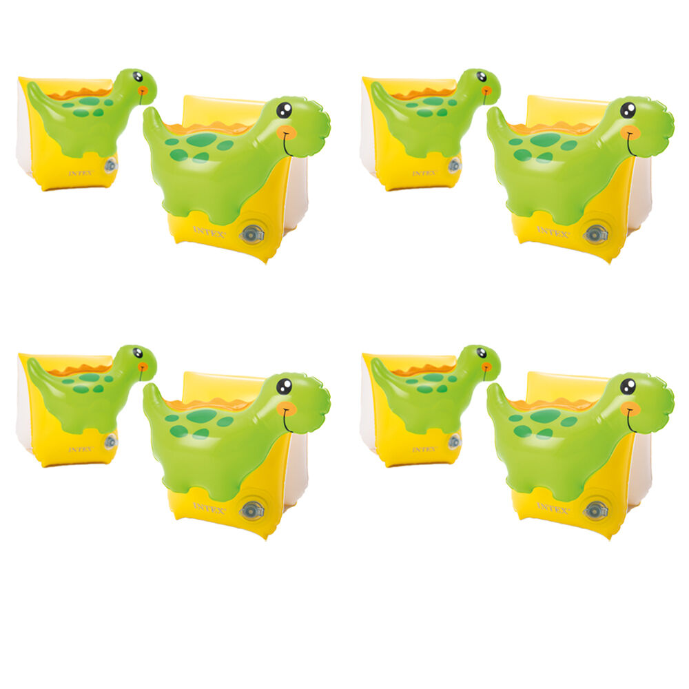 Intex Inflatable Dinosaur Arm Bands 3D Kids Safety Floatation Device 3-6y (4 Pack)
