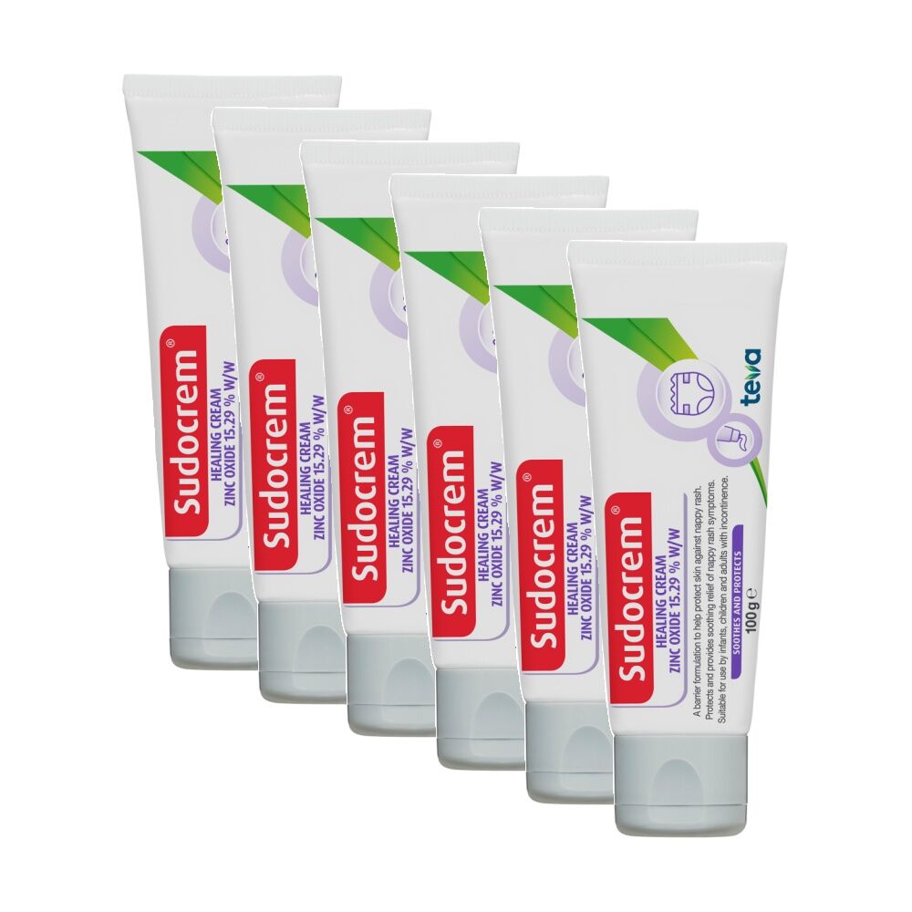 Sudocrem Healing Cream Soothe & Protect Baby Nappy Rash/Skin Irritation 100g (6 Pack)