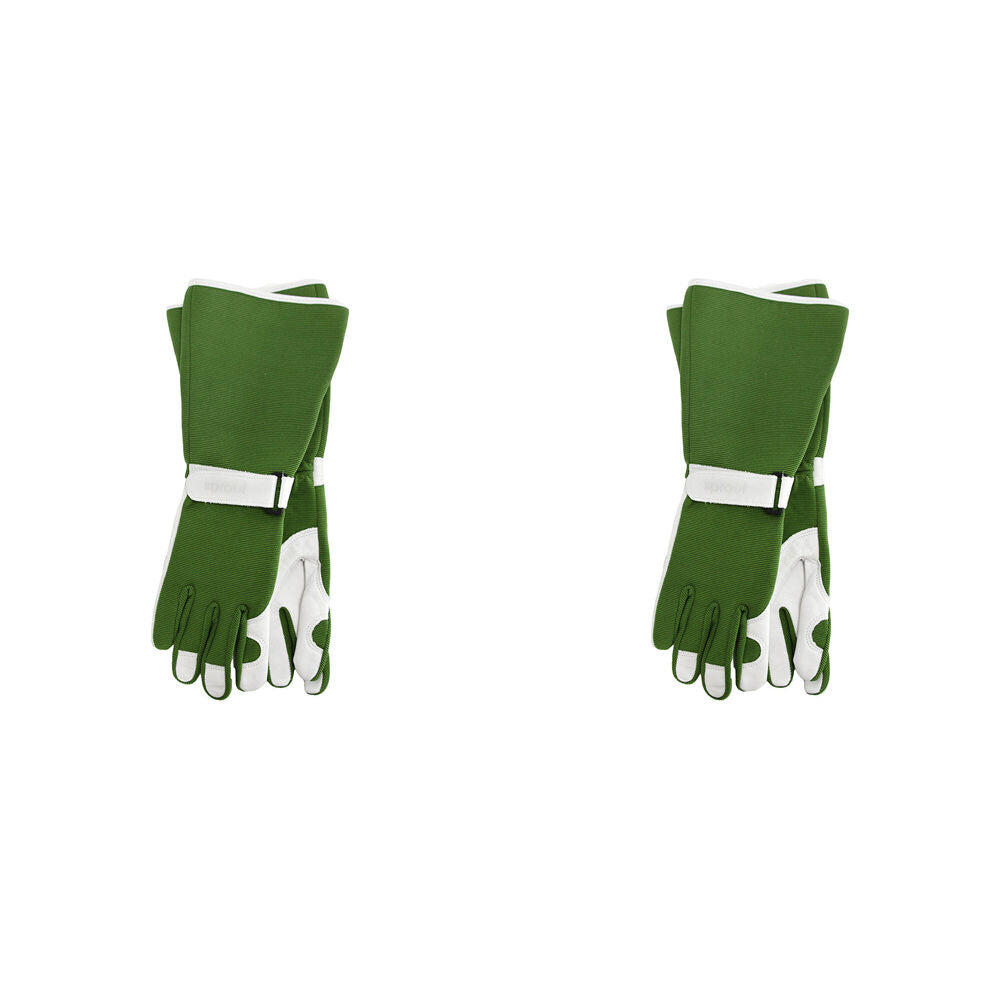 Annabel Trends Sprout Long Sleeve Garden Planting/Pruning Hand Gloves Olive (4 Pieces)