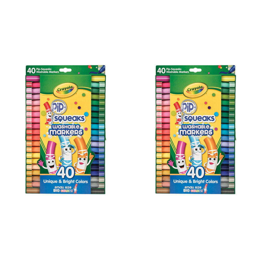 Crayola 40pc Crayola Pip-Squeaks Washable Mini Markers Coloring Kids/Toddler 3y+ (2 Pack)