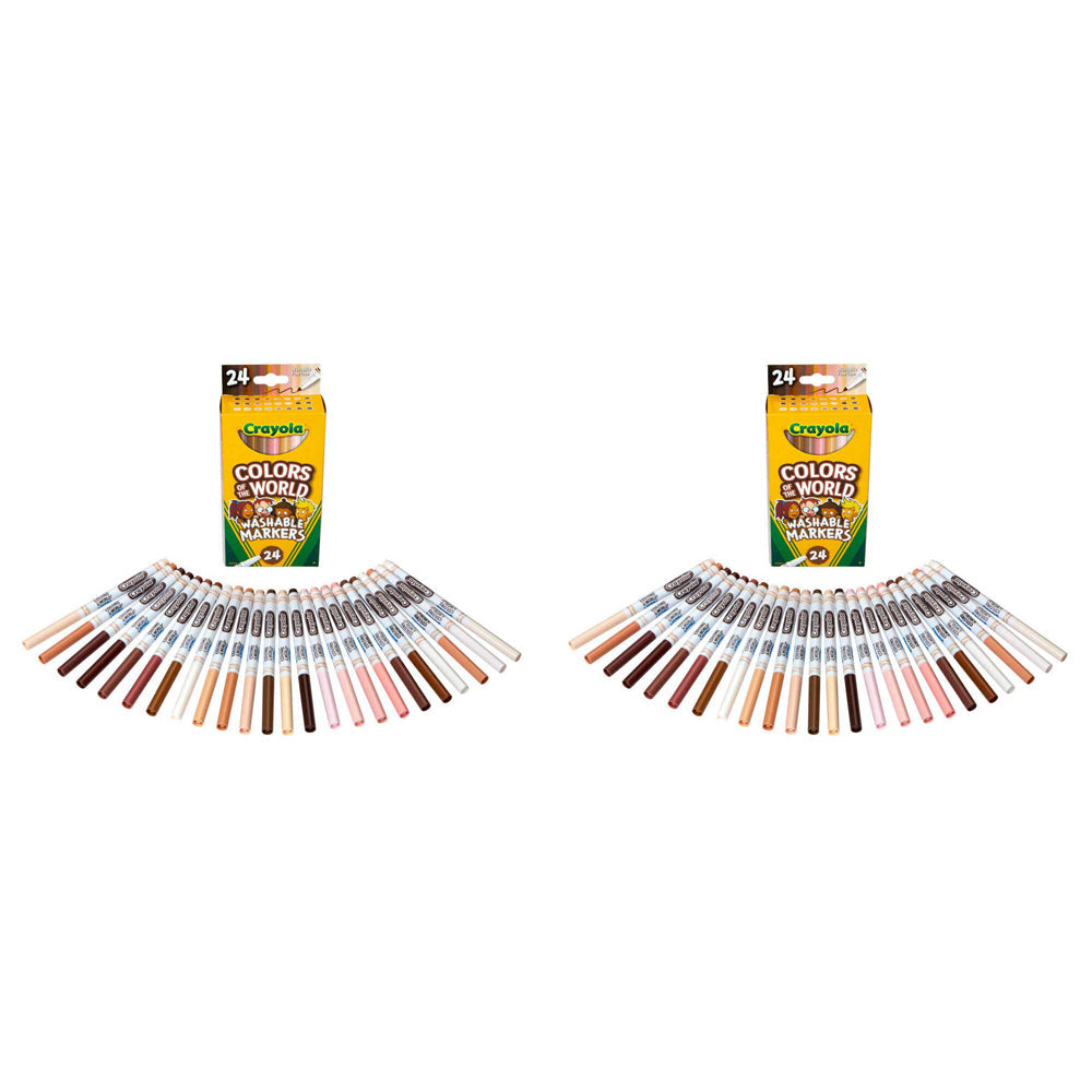 Crayola Colours Of The World Fineline Nontoxic Washable Markers For Kids 3+ (48 Pieces)