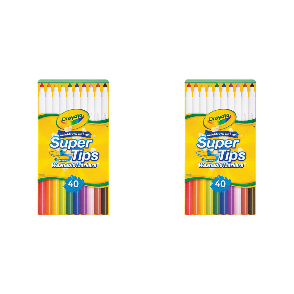 Crayola Super Tips Washable Markers Colouring Set Kids 3y+ (80 Pieces)