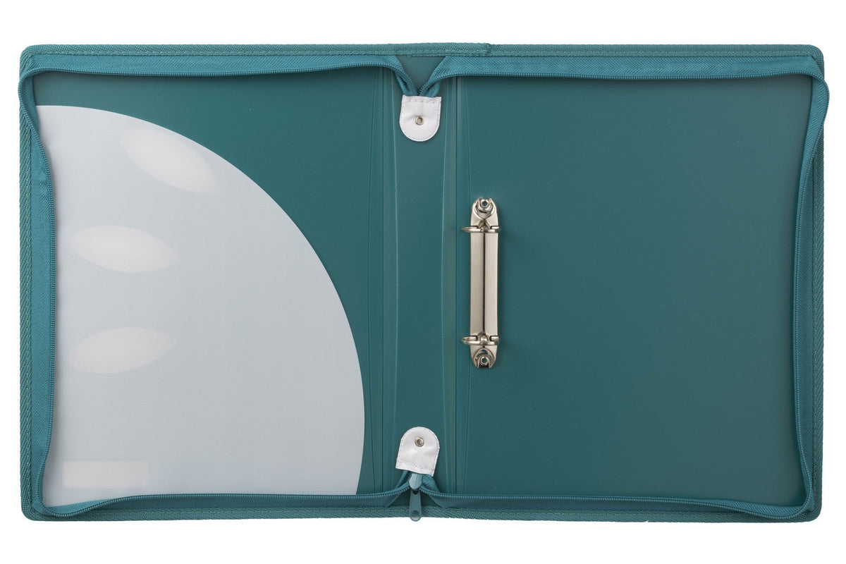 Colourhide 48cm Zipper Ring Binder File Holder Document Organiser Teal Green (2 Pack) — image 3