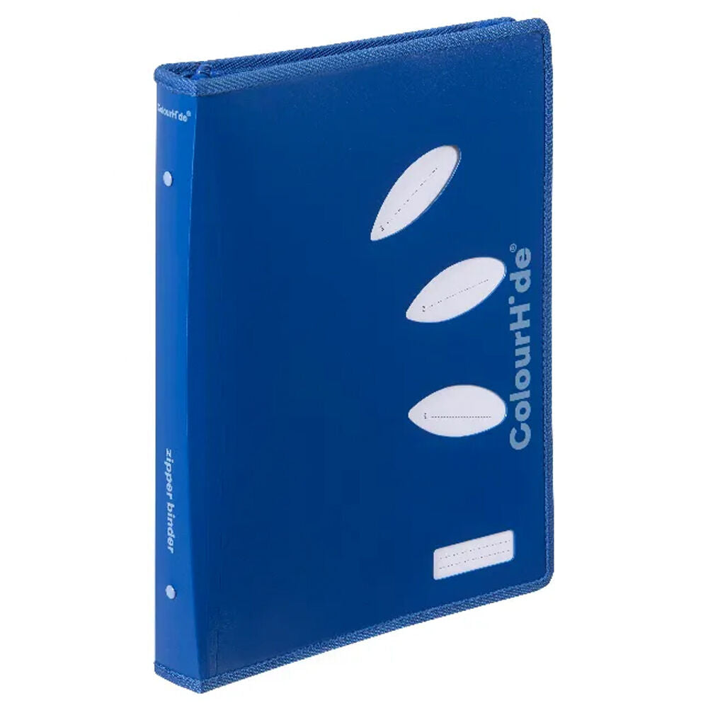 Colourhide 48cm Zipper Ring Binder File/Paper Holder Document Organiser Blue (2 Pack) — image 2