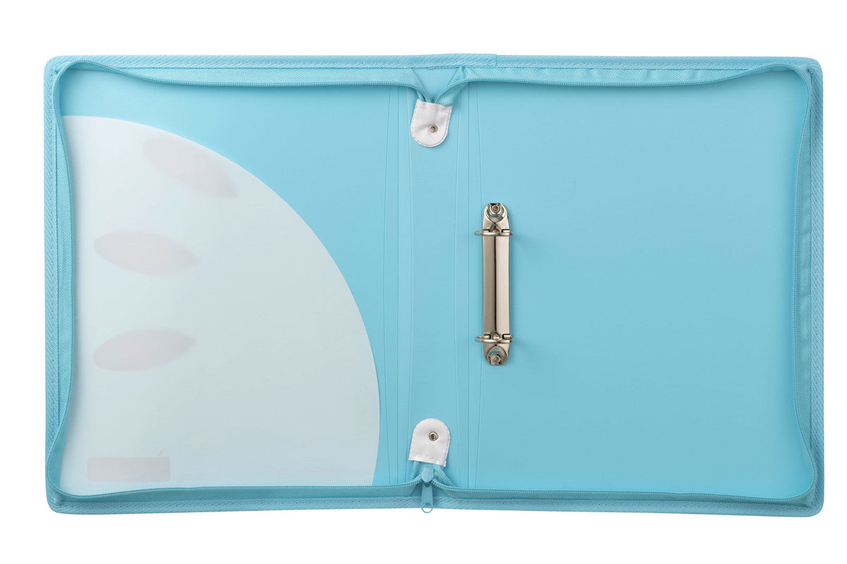 Colourhide 48cm Zipper Ring Binder File/Paper Document Organiser Sky Blue (2 Pack) — image 3