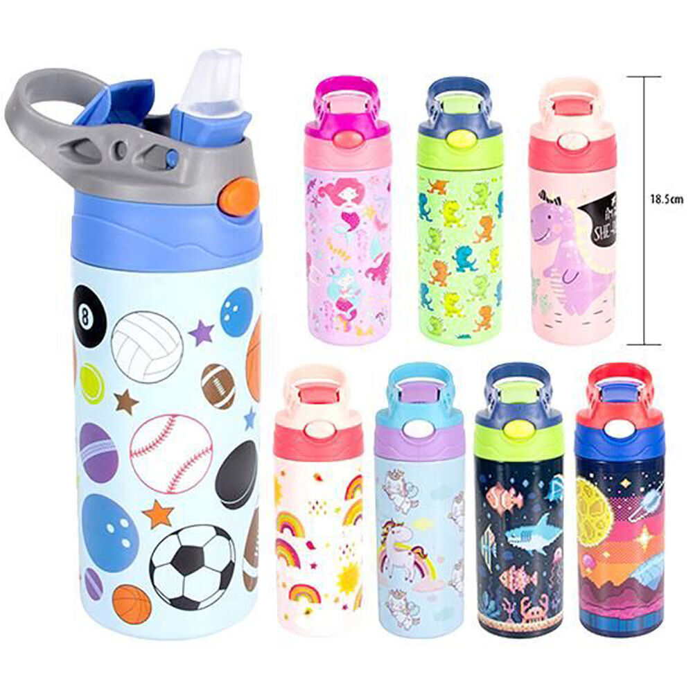 Splash Kids's Insulated Drink Water Bottle w/ Flip-Top Lid 355ml Assorted (3 Pack) — image 3