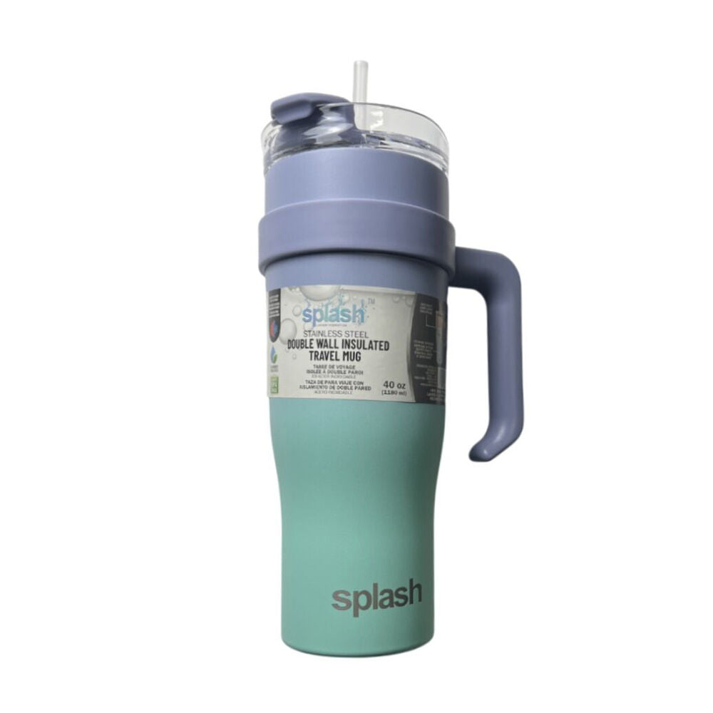 Splash 1.2L Dual Colour Assorted Double Wall Insulated Travel Mug w/ Handle — image 2