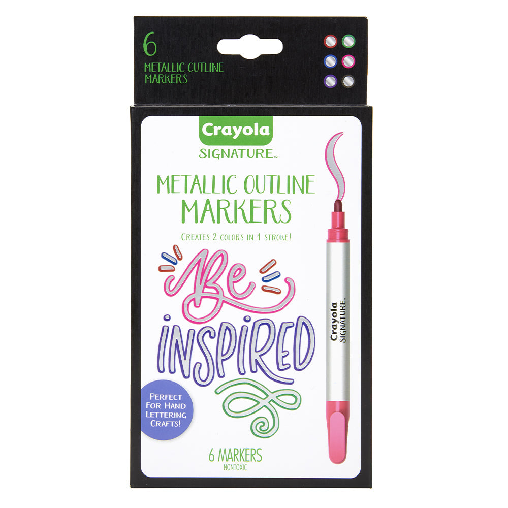Crayola Signature Metallic Outline Markers Paint Crafts Kids/Children 8y+ (12 Pieces) — image 2