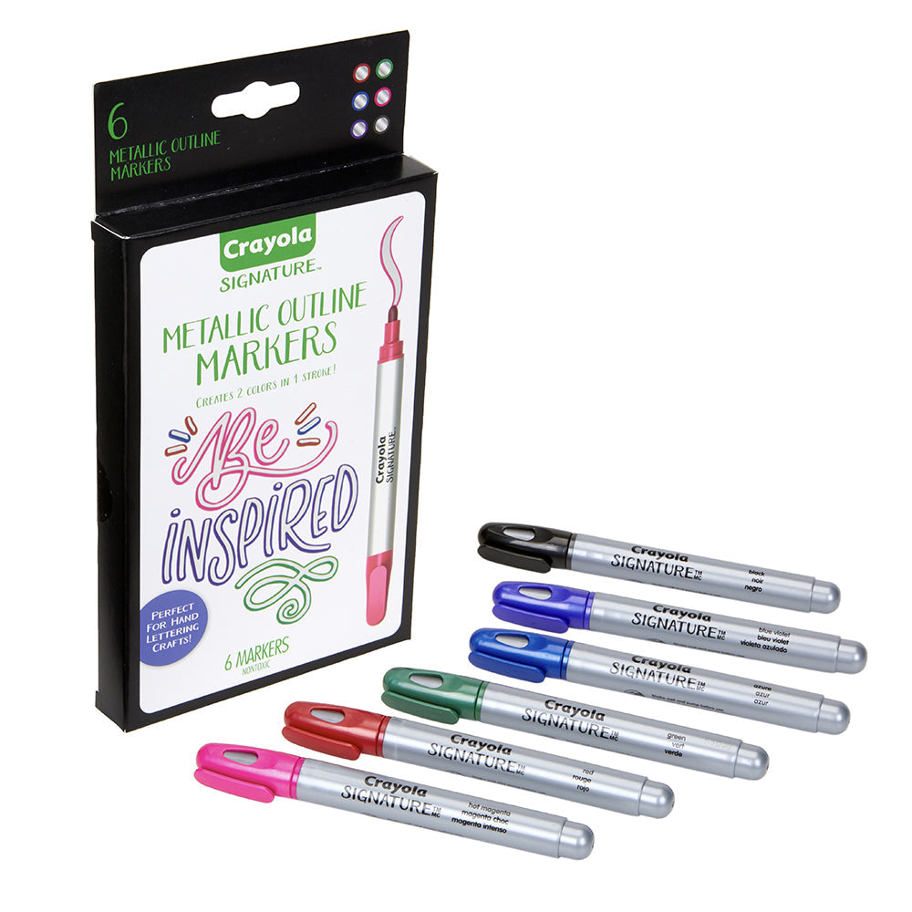 Crayola Signature Metallic Outline Markers Paint Crafts Kids/Children 8y+ (12 Pieces) — image 3