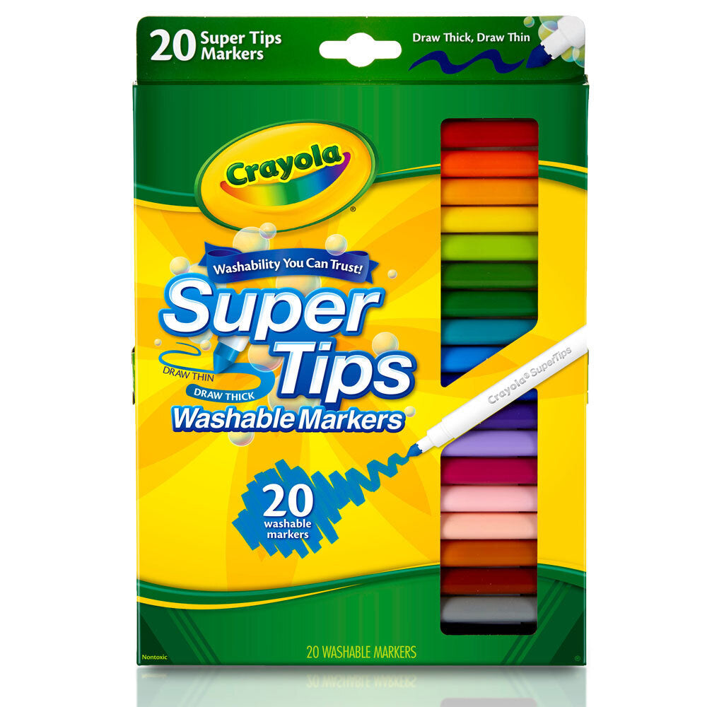 Crayola Super Tips Washable Coloured Non Toxic Markers Art Crafts Kids 3y+ (80 Pieces) — image 2