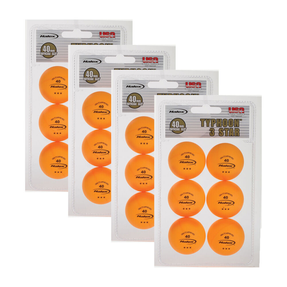 Regent 6pc Regent Halex 3 Star Table Tennis Playing Balls 40mm Orange (4 Pack)