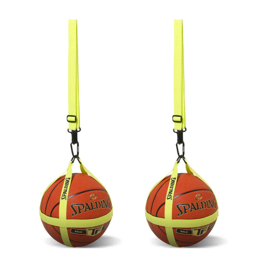 Spalding Basketball Harness Carrying Bag Clip Accessory Lime Green (2 Pack)