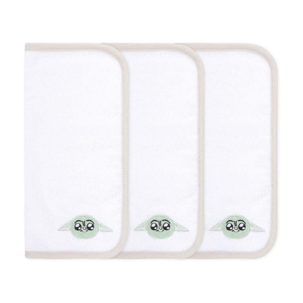 Lucas Film Grogu Star Wars Washcloths 100% Cotton White/Tan (3 Pieces) — image 2