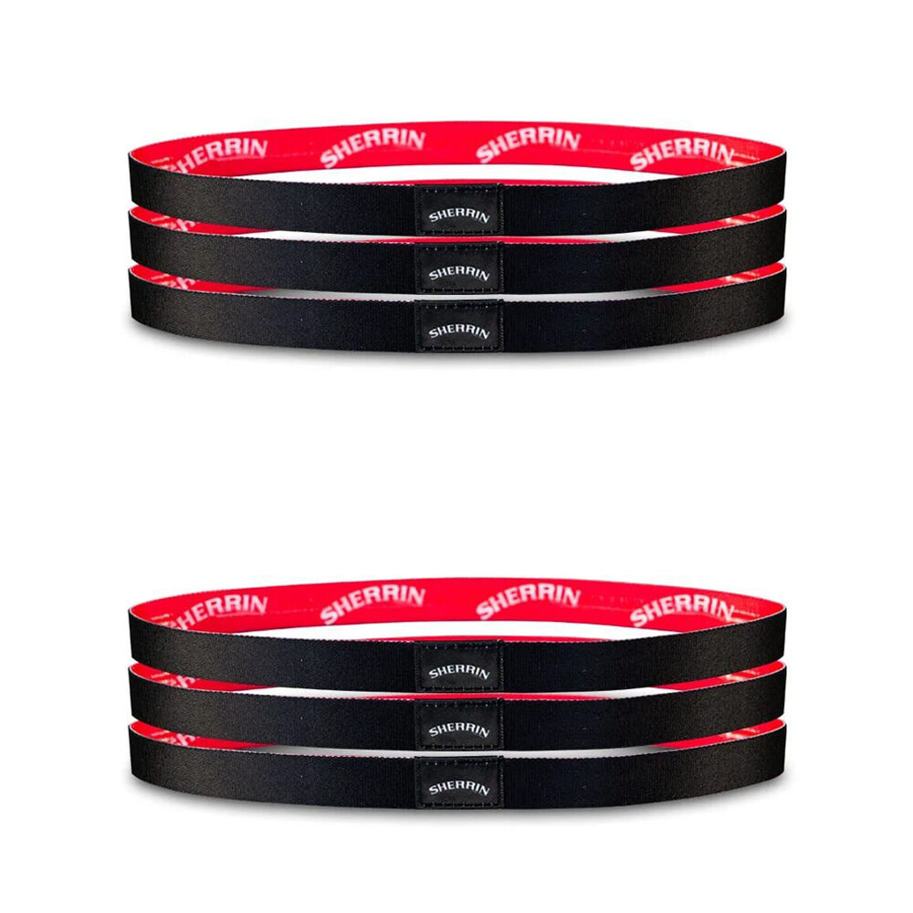 Sherrin 3pc Sherrin Heathered Non-Slip Silicone Grip Hair Headbands Pack Black (2 Pack)