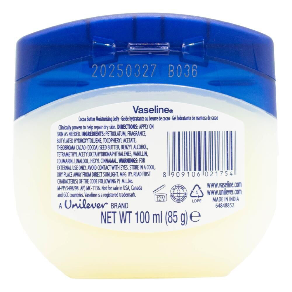 Vaseline Moisturising Jelly Rich Conditioning Care Cocoa Butter 100ml (4 Pack) — image 3