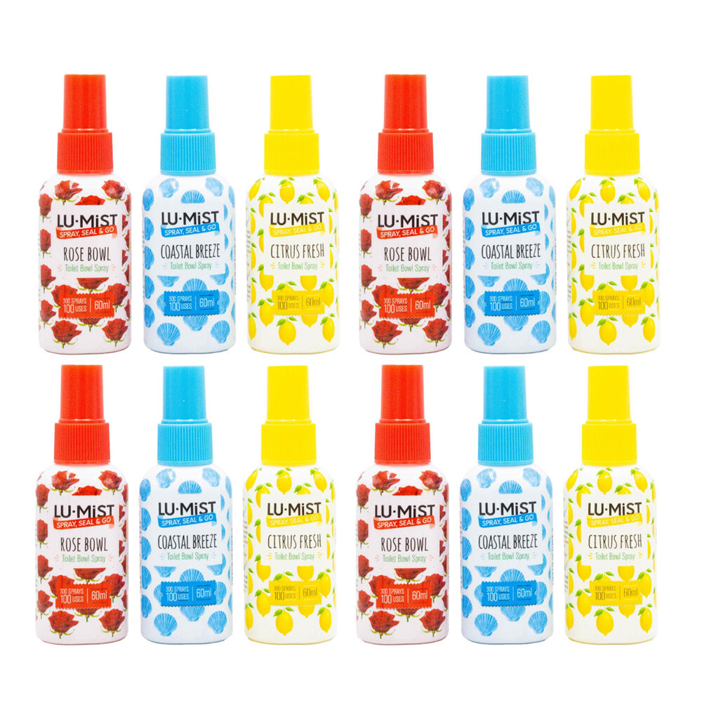 Lumist 60ml Toilet Bowl Spray Seal Go Assorted Fragrance Odour Eliminator (12 Pack)
