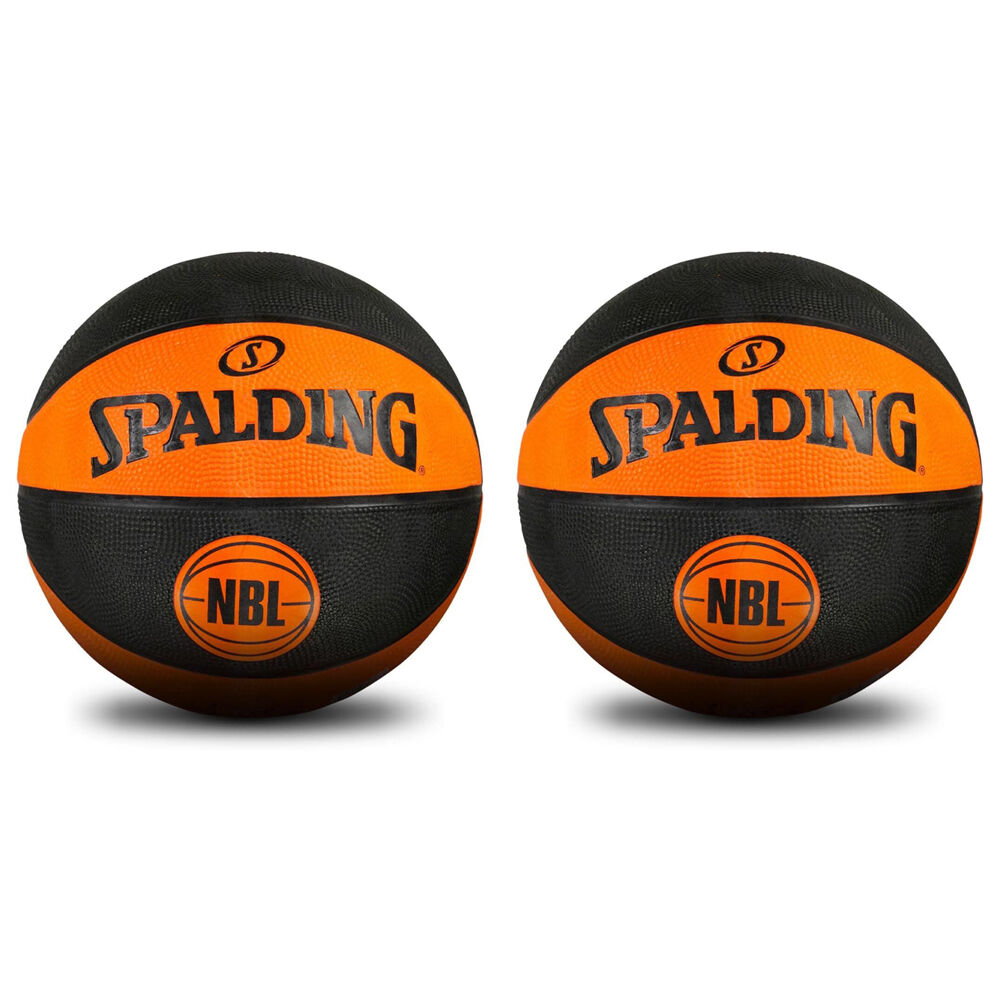 Spalding NBL Coloured Outdoor Play Rubber Basketball Size 6 Green/Black (2 Pack)