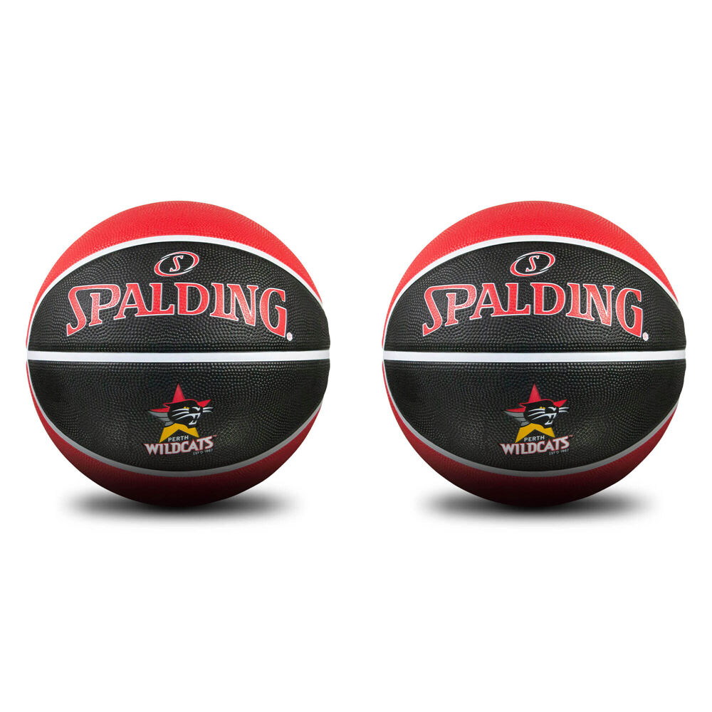 Spalding NBL Team Outdoor Series Rubber Basketball - Perth Wildcats Size 6 (2 Pack)