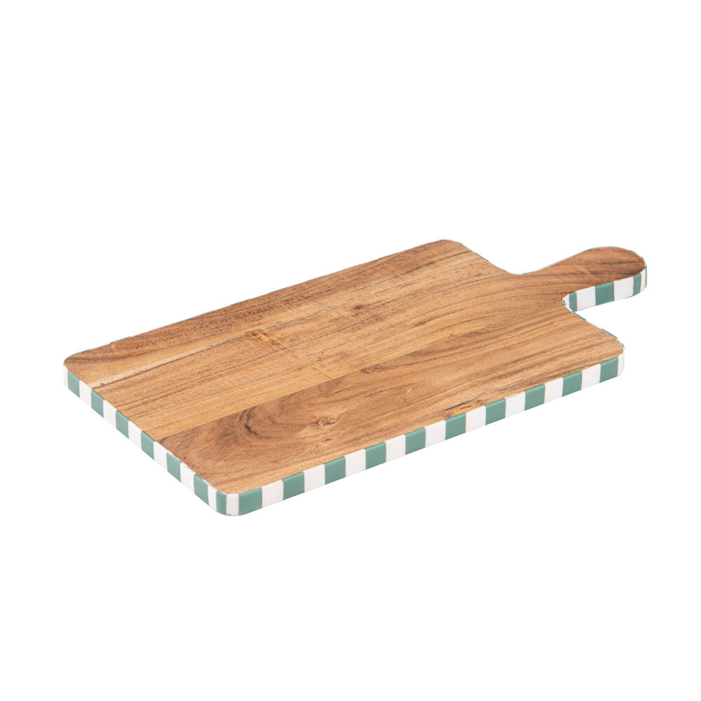 Ladelle Food Platter/Tray Brown Panama Stripe Wood Serving/Cutting Board 41cm