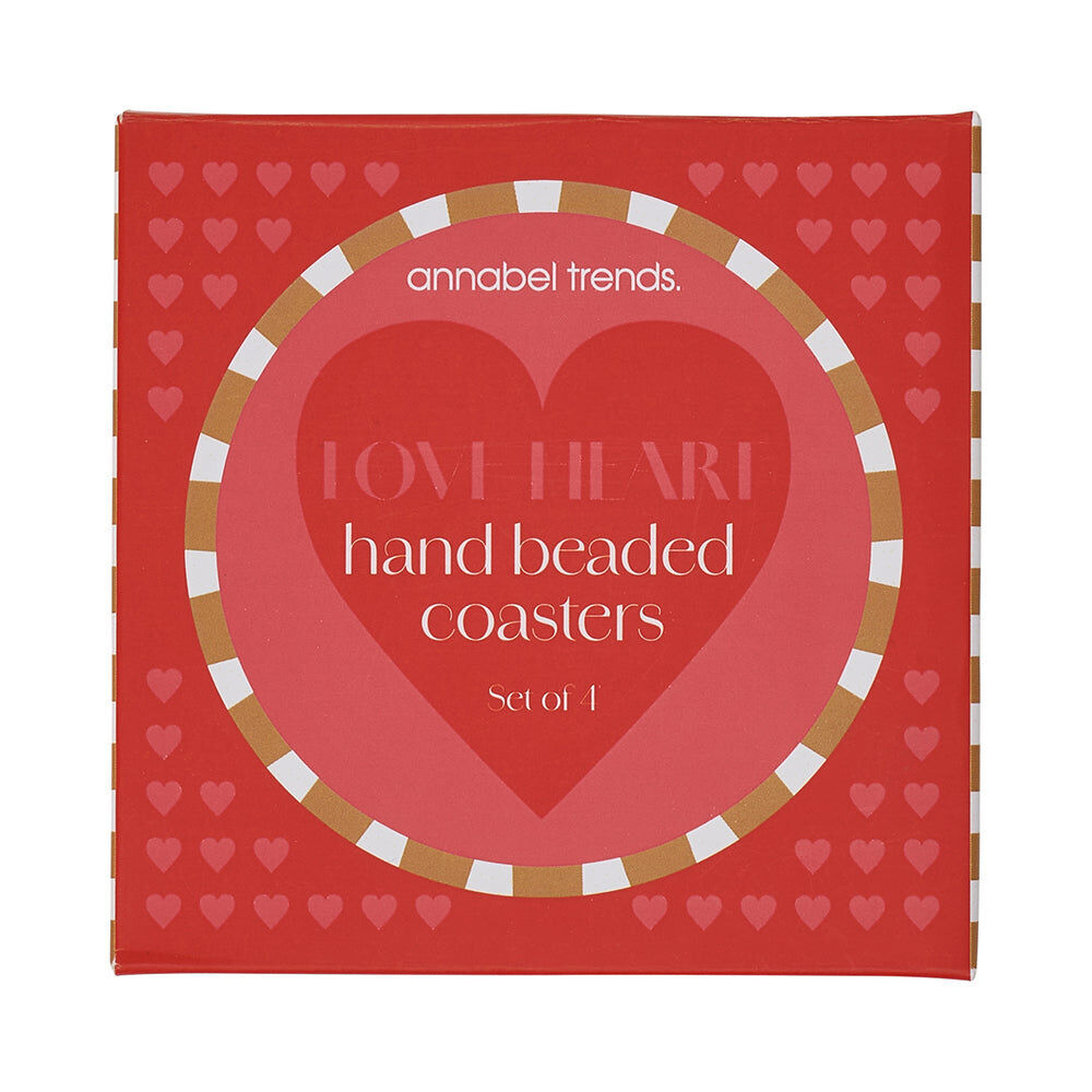 Annabel Trends Beaded Coaster Drink Mat Table Protector 10cm Heart (4 Pieces) — image 4
