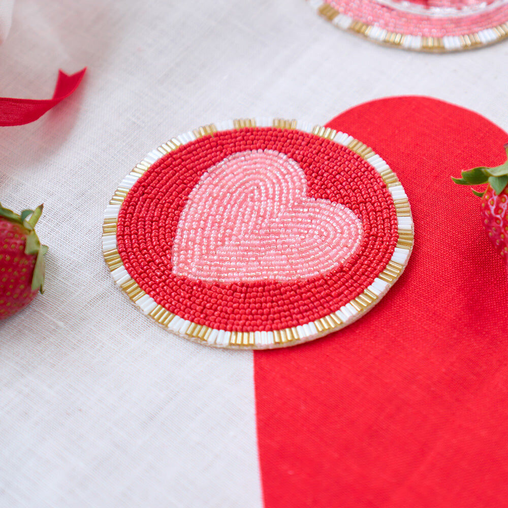 Annabel Trends Beaded Coaster Drink Mat Table Protector 10cm Heart (4 Pieces) — image 6