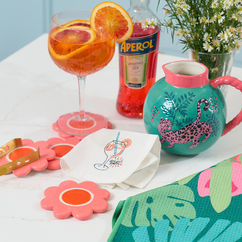 Annabel Trends 11cm Flower Ceramic Coaster Set Drink Mat Table Protector — image 4