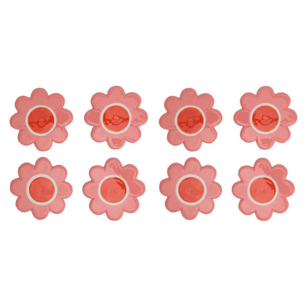 Annabel Trends Ceramic Coaster Set Drink Mat Table Protector 11cm Flower (2 Pack)