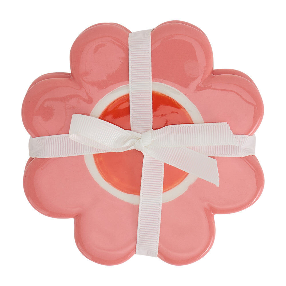 Annabel Trends Ceramic Coaster Set Drink Mat Table Protector 11cm Flower (2 Pack) — image 4