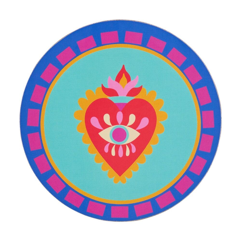 Annabel Trends Cork Backed Coasters Set w/ 6 Unique Designs 10cm Fiesta (6 Pieces) — image 4