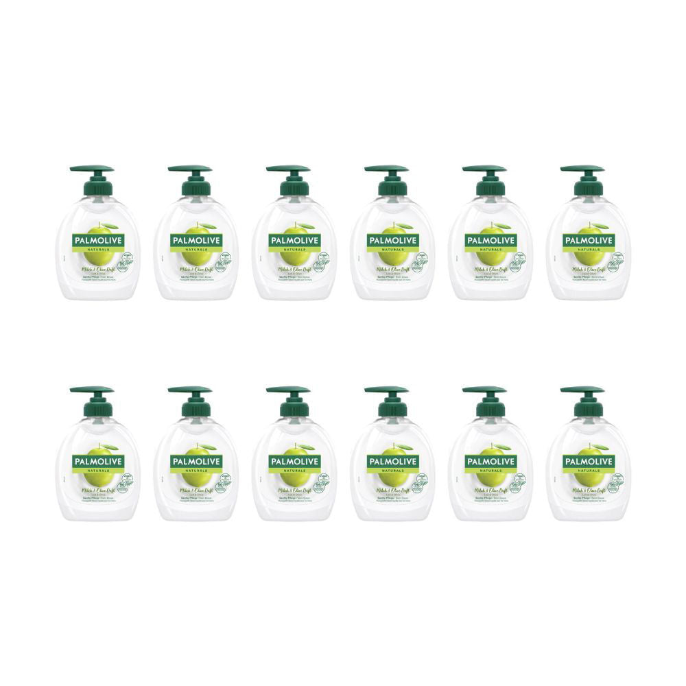 Palmolive Naturals Milk and Olive Liquid Hand Soap Pump 300ml Scent (12 Pack)