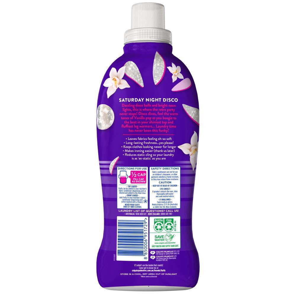 Fluffy Concentrated Fabric Conditioner Retro Vibes 1L Vanilla Beats (8 Pack) — image 3