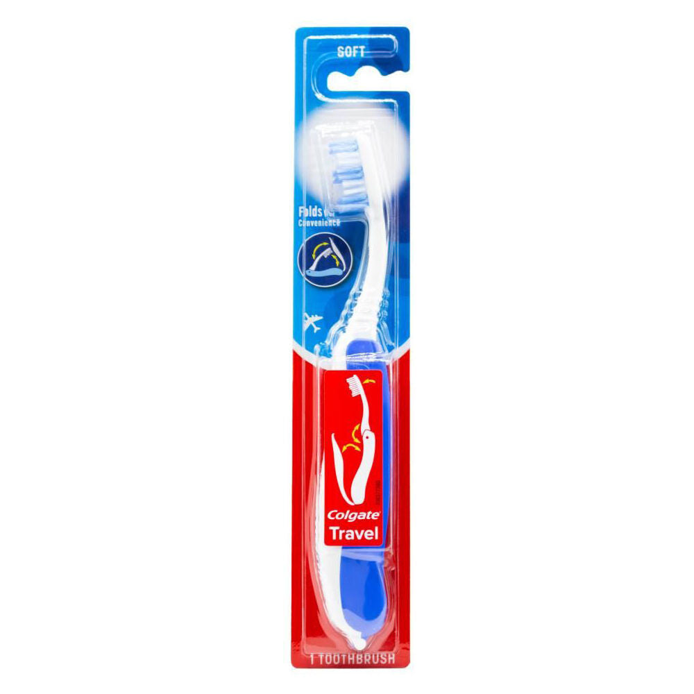 Colgate Travel Size Soft Bristle Toothbrush Red/Blue Dental Care Assorted (24 Pack) — image 2