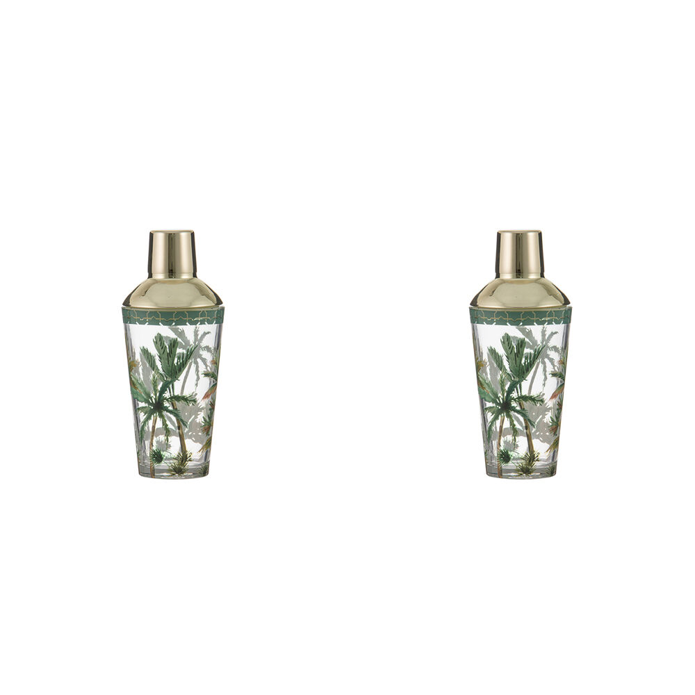Ladelle Panama Stainless Steel Cocktail Beverage Shaker Bartending Tool (2 Pack)