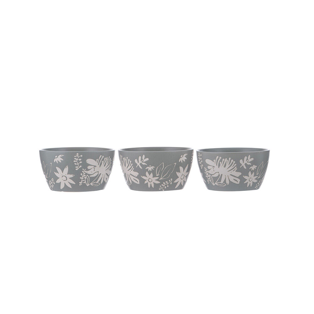 Ladelle Esperance Ceramic Dip Bowl Set Reusable Kitchen Serveware Green (3 Pieces)