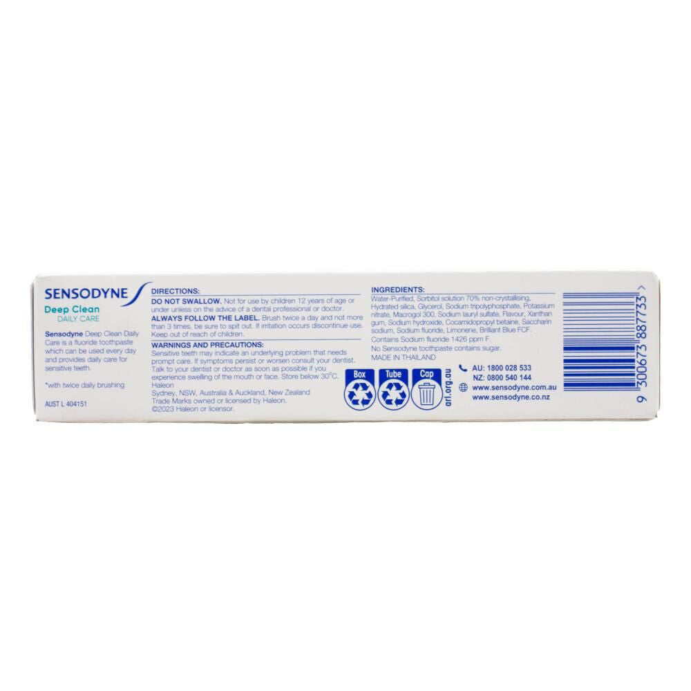 Sensodyne Deep Clean Daily Care Fluoride Toothpaste 100g Sensitive Teeth (12 Pack) — image 4