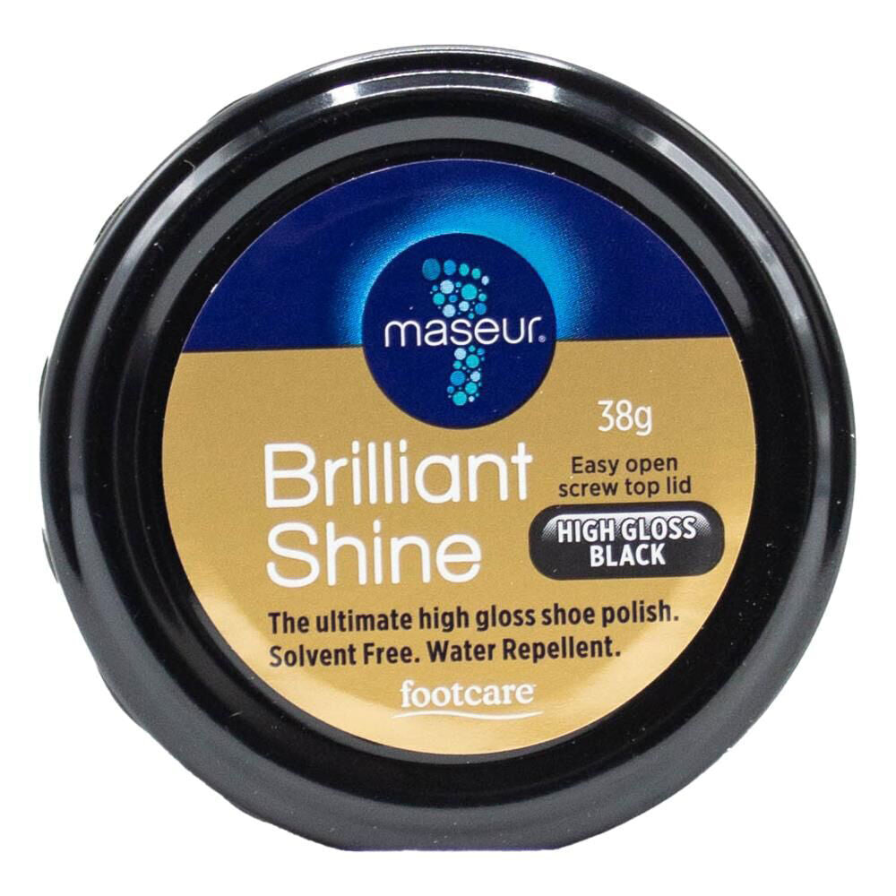 Footcare Maseur Brilliant Shine Shoe Leather Polish 38g High Gloss Black (6 Pack) — image 2
