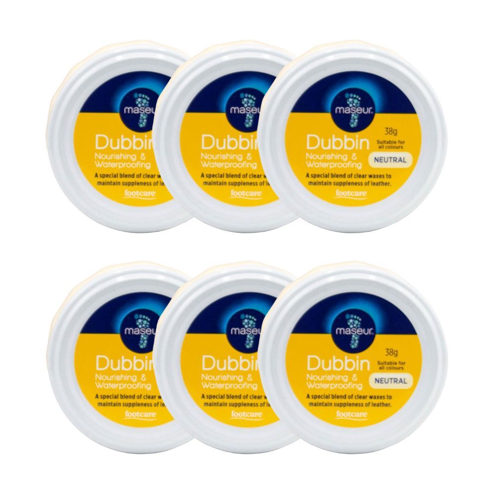 Footcare Maseur Dubbin Shoe Polish Wax 38g Neutral Leather Care Protector (6 Pack)